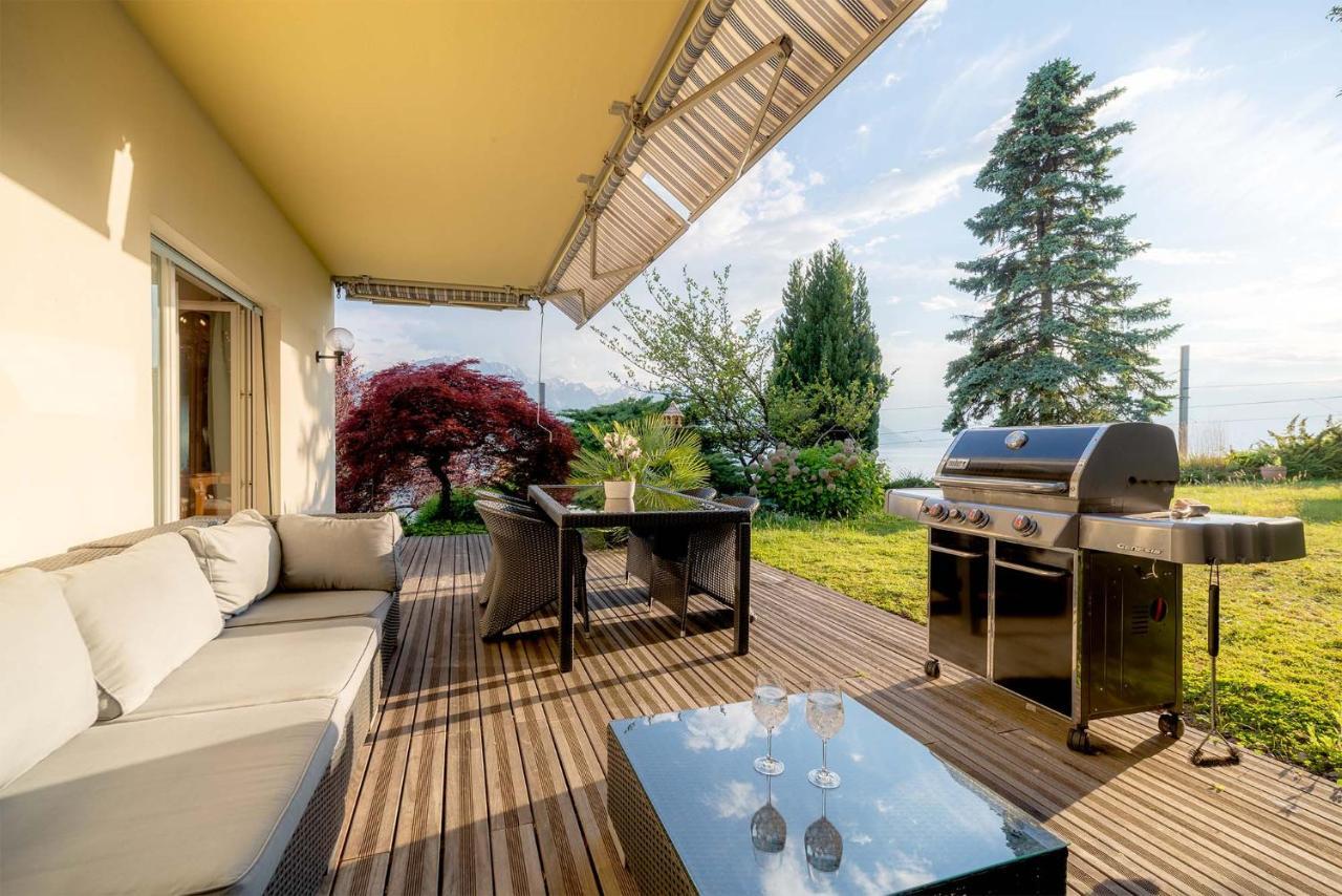 Ground Floor Rooms With Stunning Lake View & Garden Access Montreux Eksteriør billede